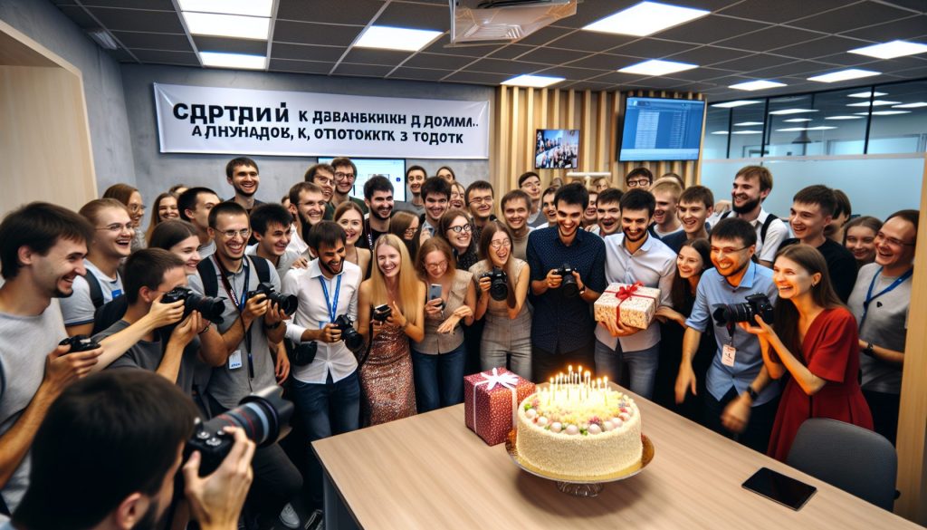 Сюрприз к защите диплома в офисе: подарок, фотоотчёт и торт