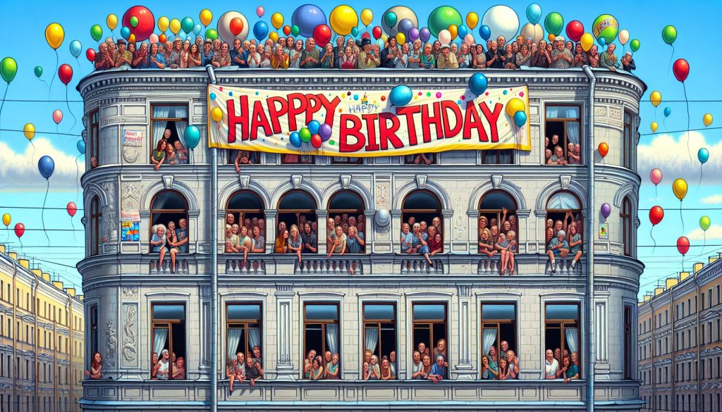 Сюрприз к дню рождения у Невского: поздравление, которое видно с окон